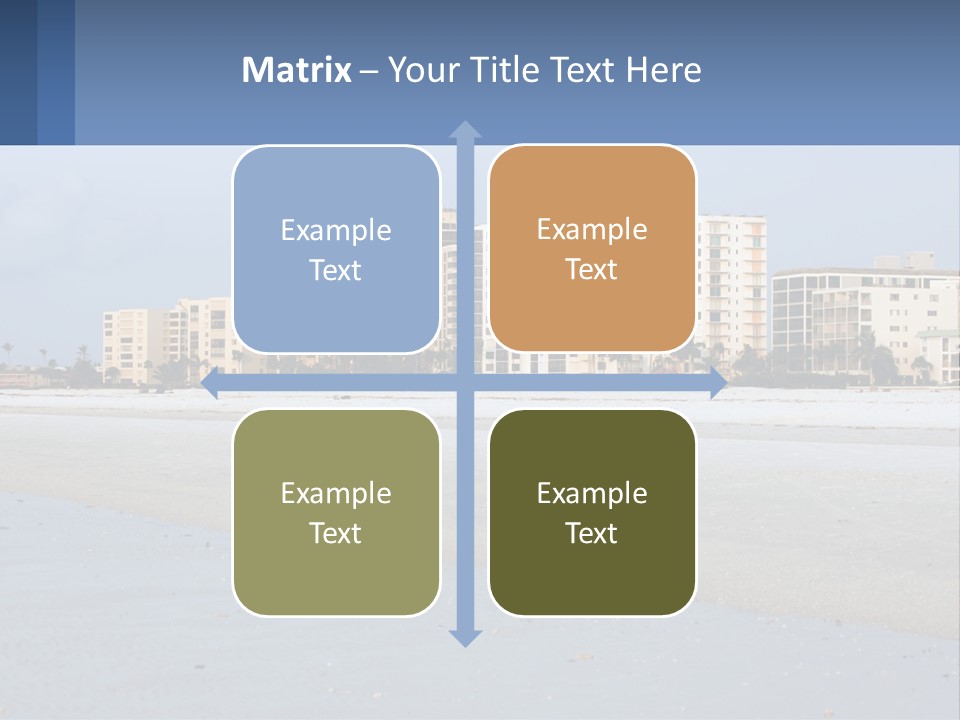 A Beach With A Building In The Background PowerPoint Template