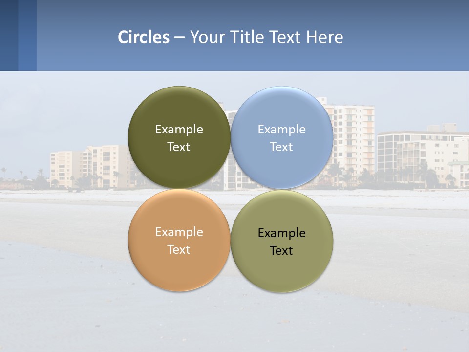 A Beach With A Building In The Background PowerPoint Template