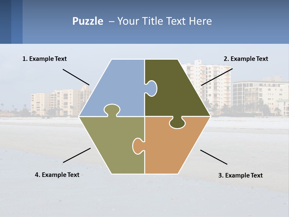 A Beach With A Building In The Background PowerPoint Template