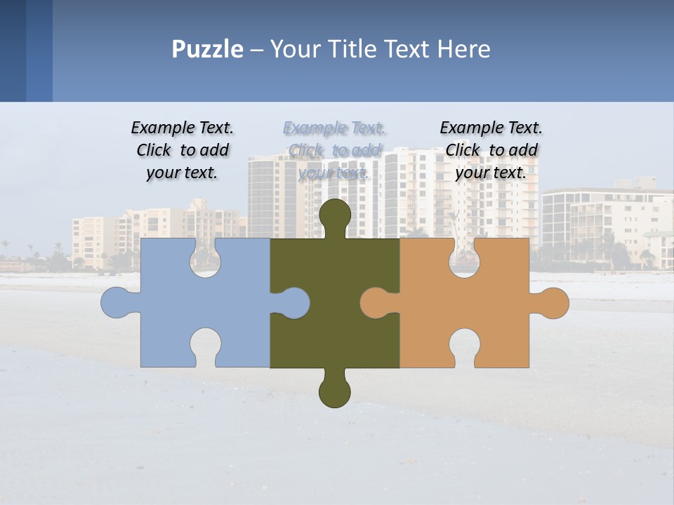 A Beach With A Building In The Background PowerPoint Template