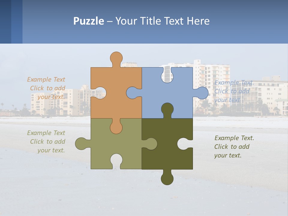 A Beach With A Building In The Background PowerPoint Template