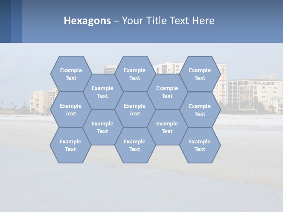 A Beach With A Building In The Background PowerPoint Template