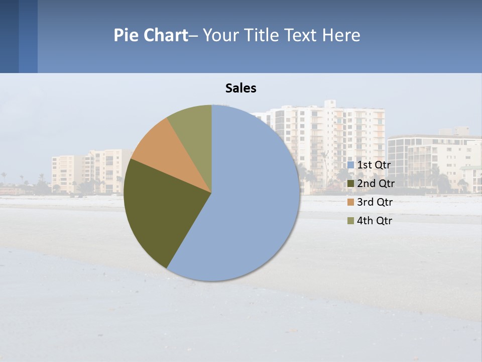 A Beach With A Building In The Background PowerPoint Template