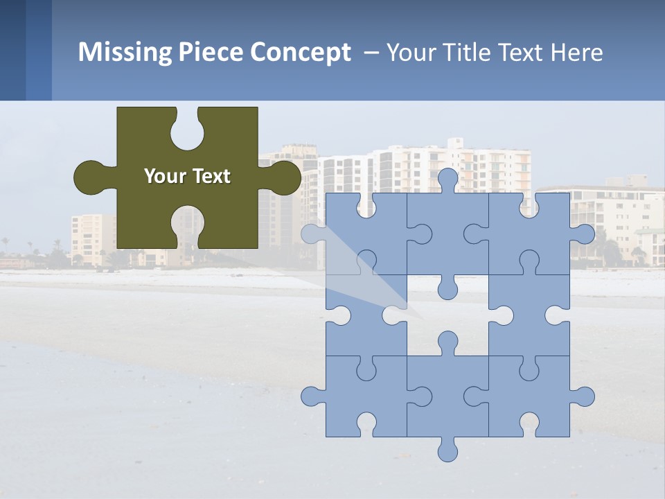A Beach With A Building In The Background PowerPoint Template