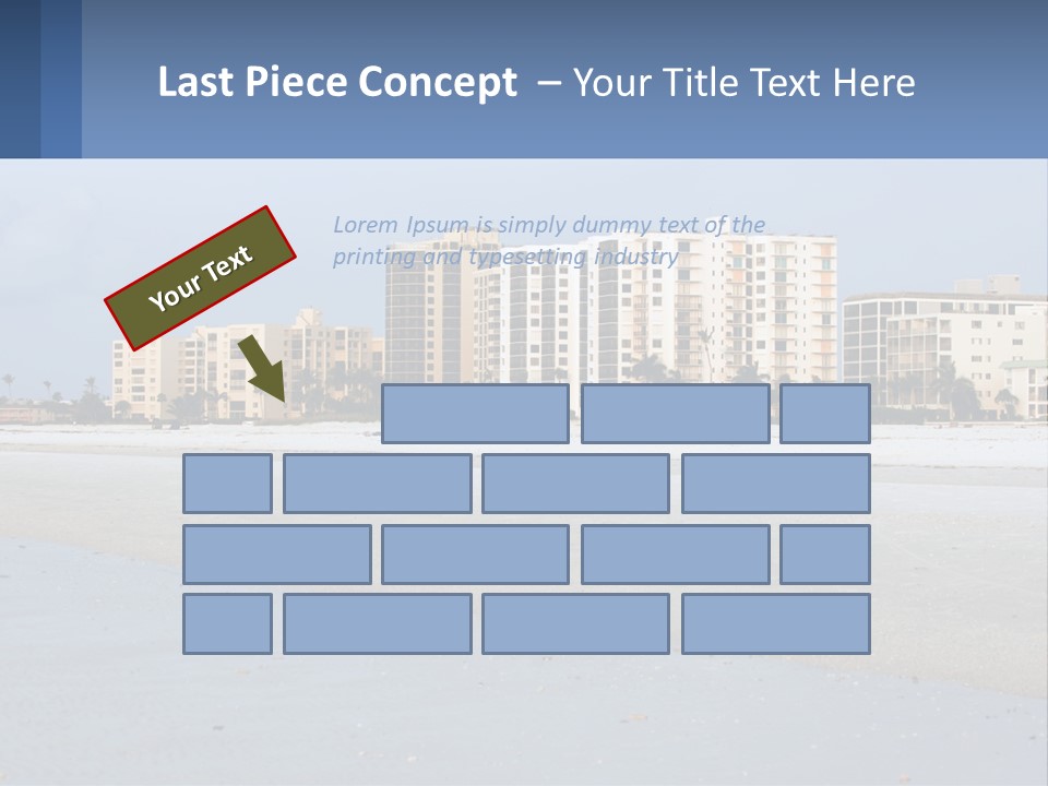 A Beach With A Building In The Background PowerPoint Template