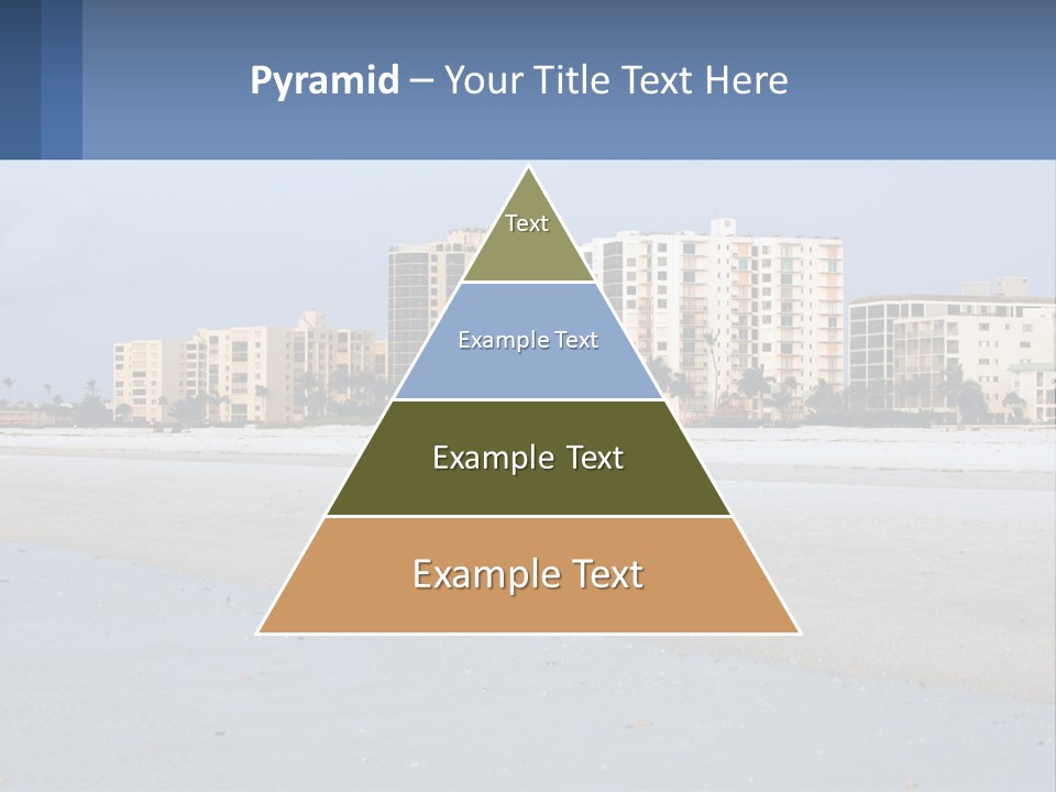 A Beach With A Building In The Background PowerPoint Template