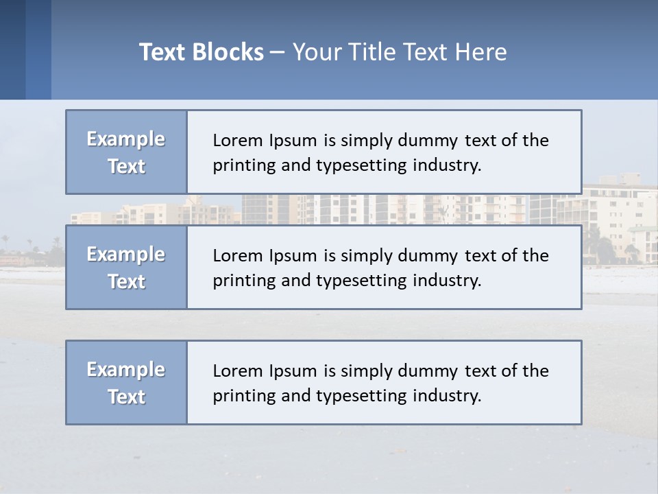 A Beach With A Building In The Background PowerPoint Template