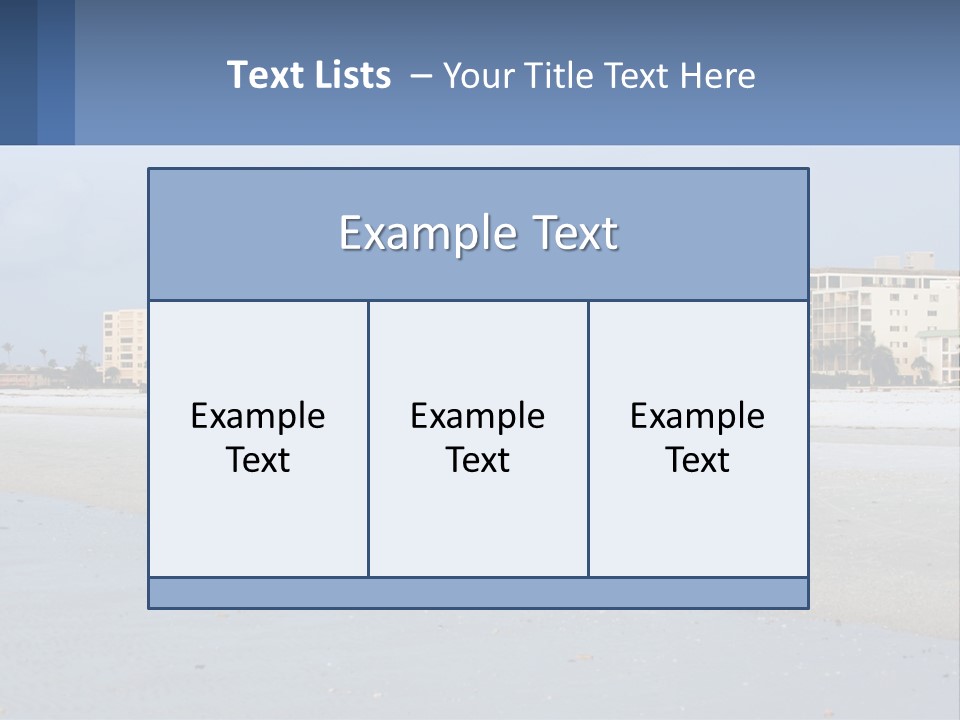 A Beach With A Building In The Background PowerPoint Template