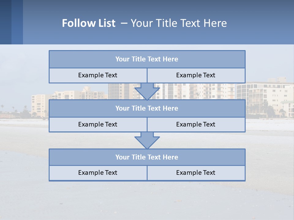 A Beach With A Building In The Background PowerPoint Template