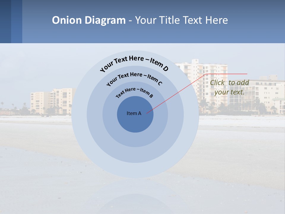 A Beach With A Building In The Background PowerPoint Template