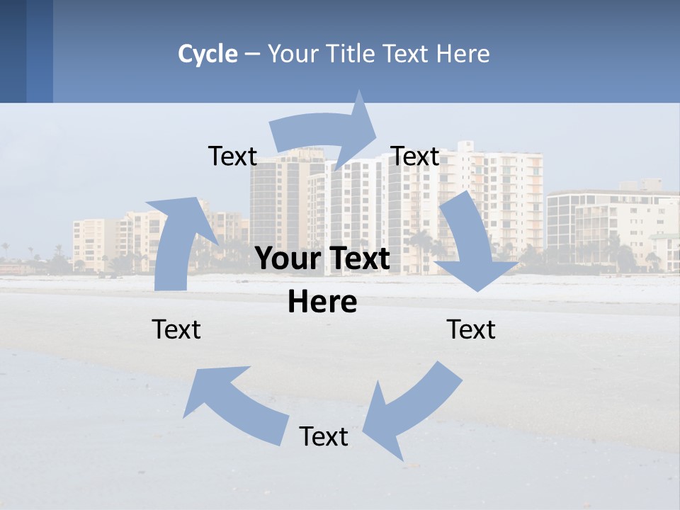 A Beach With A Building In The Background PowerPoint Template