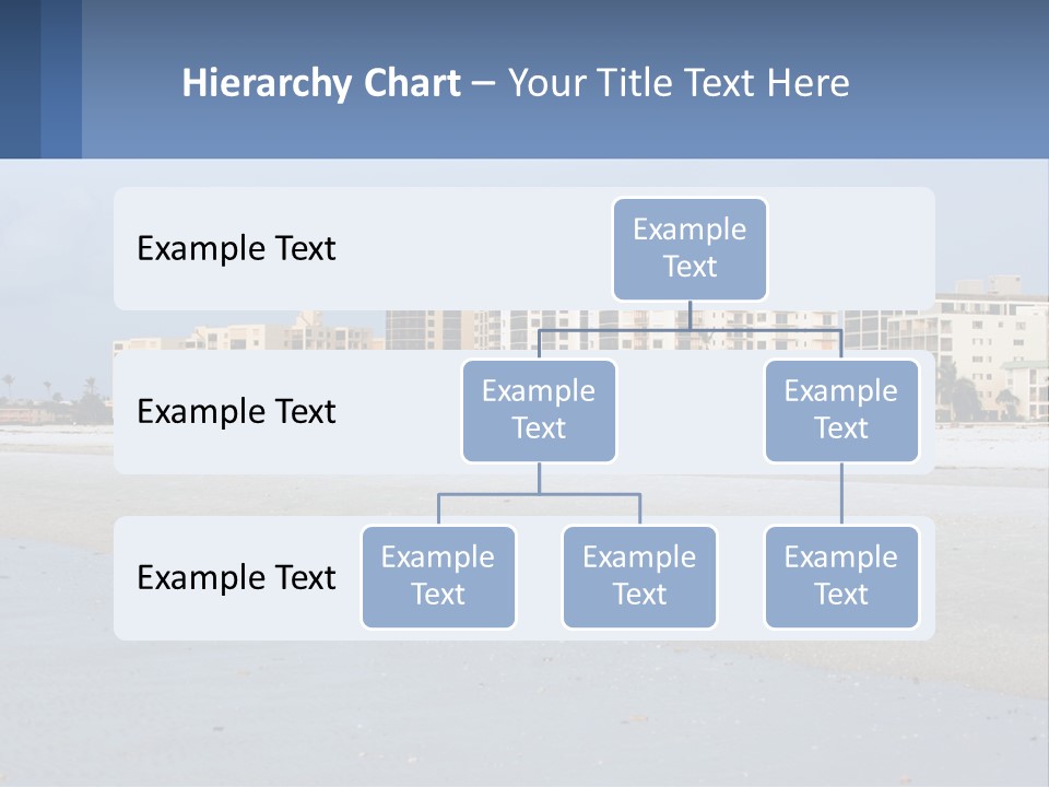 A Beach With A Building In The Background PowerPoint Template