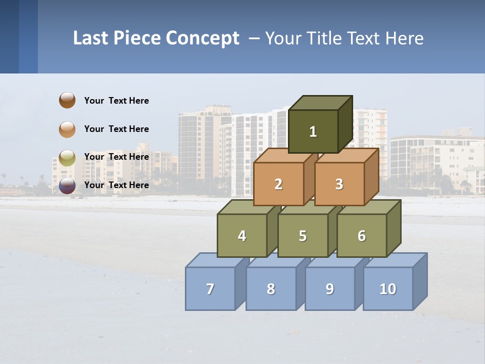 A Beach With A Building In The Background PowerPoint Template