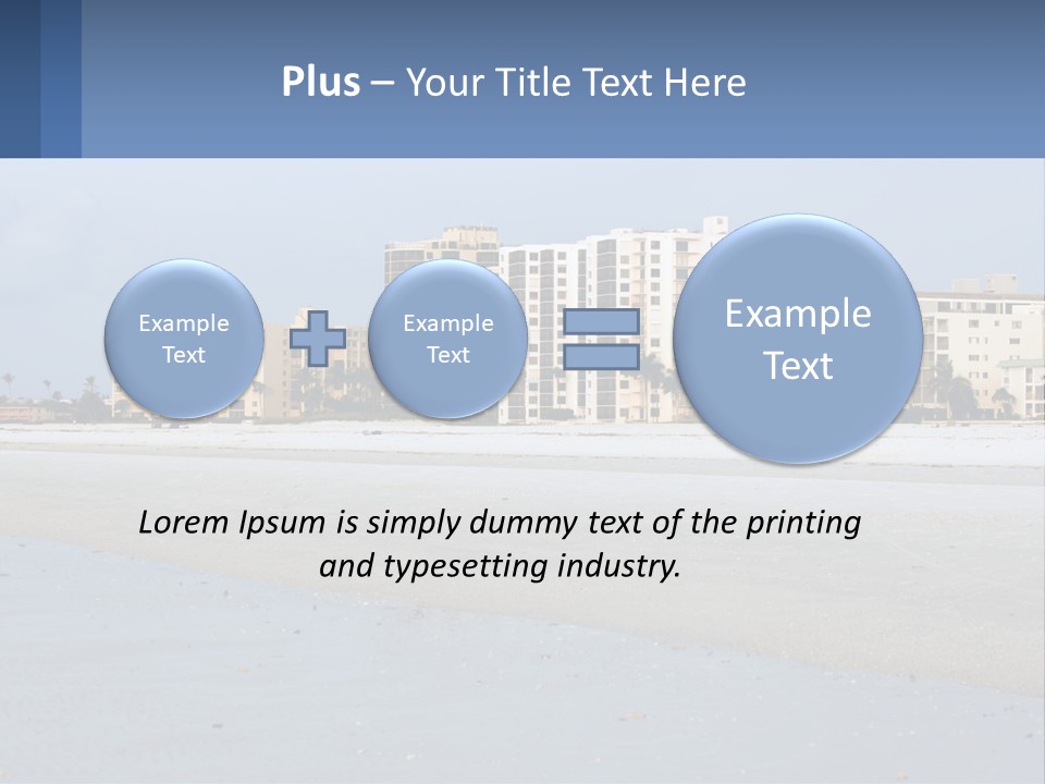 A Beach With A Building In The Background PowerPoint Template