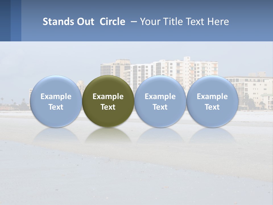 A Beach With A Building In The Background PowerPoint Template