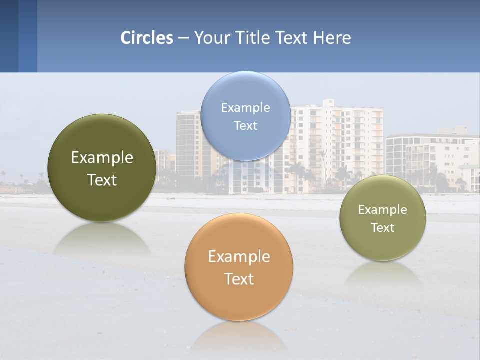 A Beach With A Building In The Background PowerPoint Template