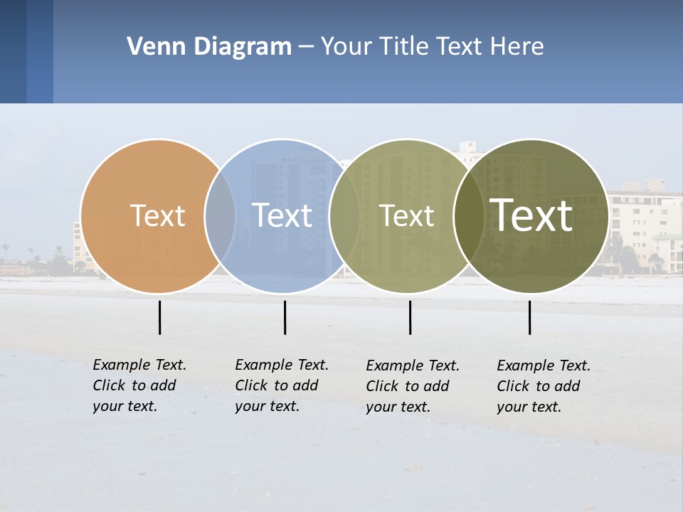 A Beach With A Building In The Background PowerPoint Template