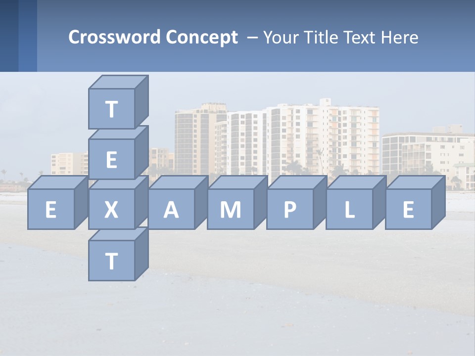 A Beach With A Building In The Background PowerPoint Template