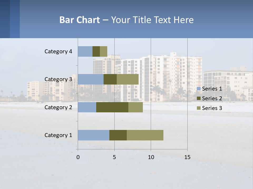 A Beach With A Building In The Background PowerPoint Template