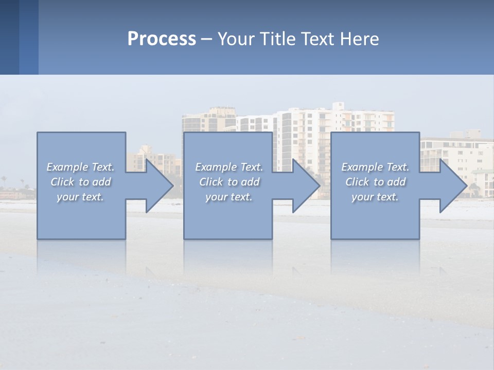 A Beach With A Building In The Background PowerPoint Template