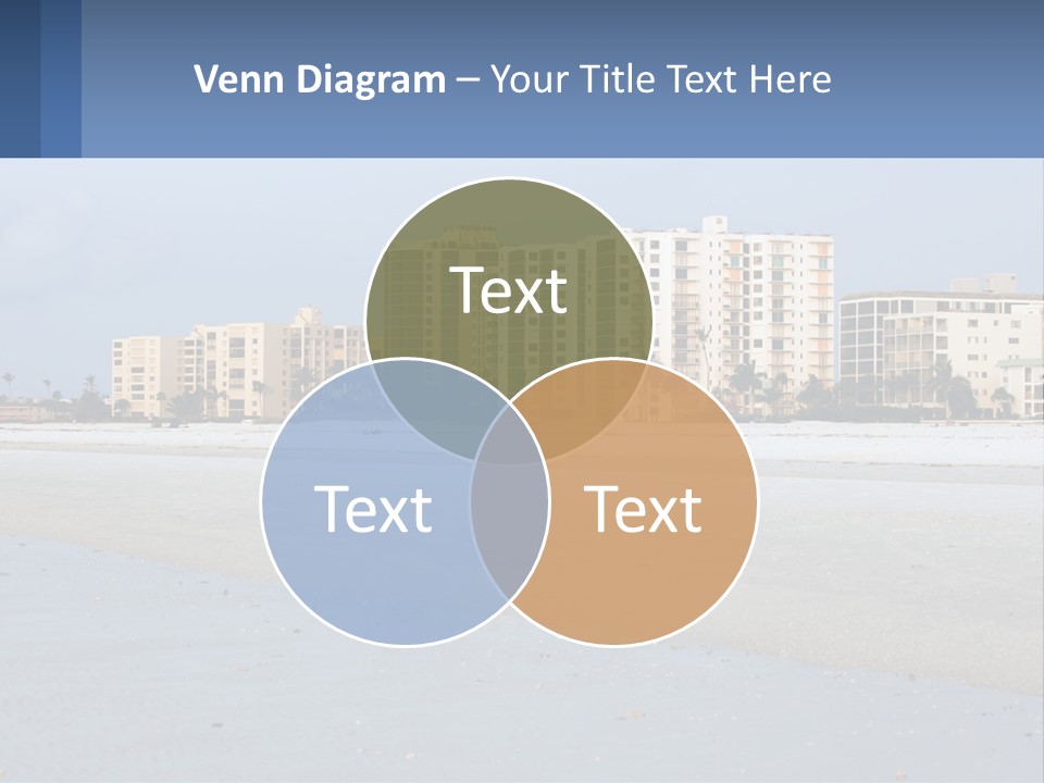 A Beach With A Building In The Background PowerPoint Template