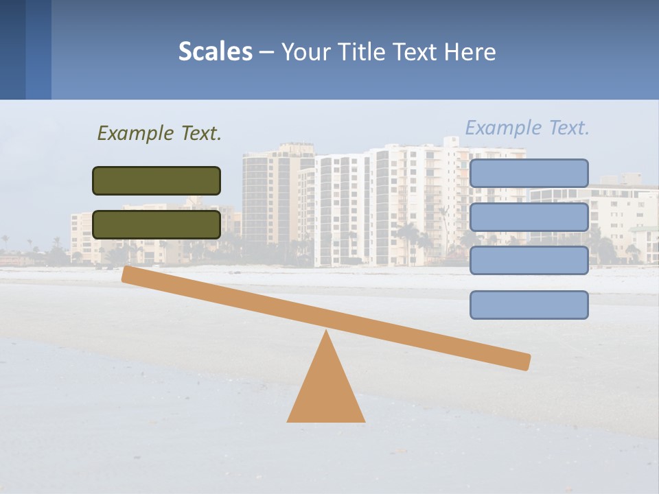 A Beach With A Building In The Background PowerPoint Template
