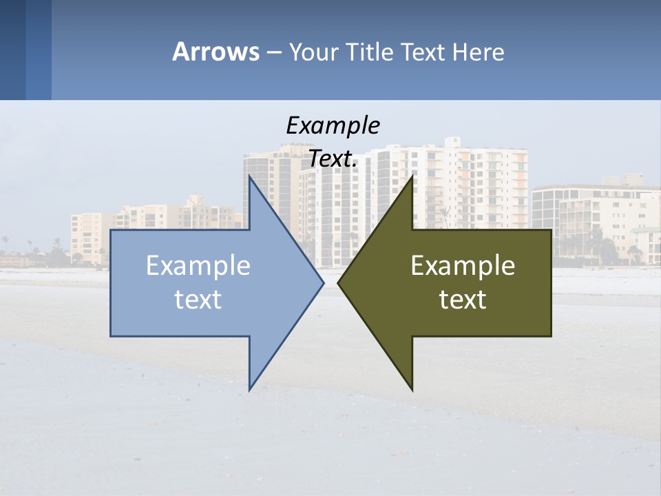 A Beach With A Building In The Background PowerPoint Template