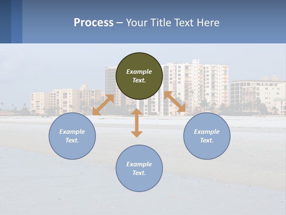 A Beach With A Building In The Background PowerPoint Template