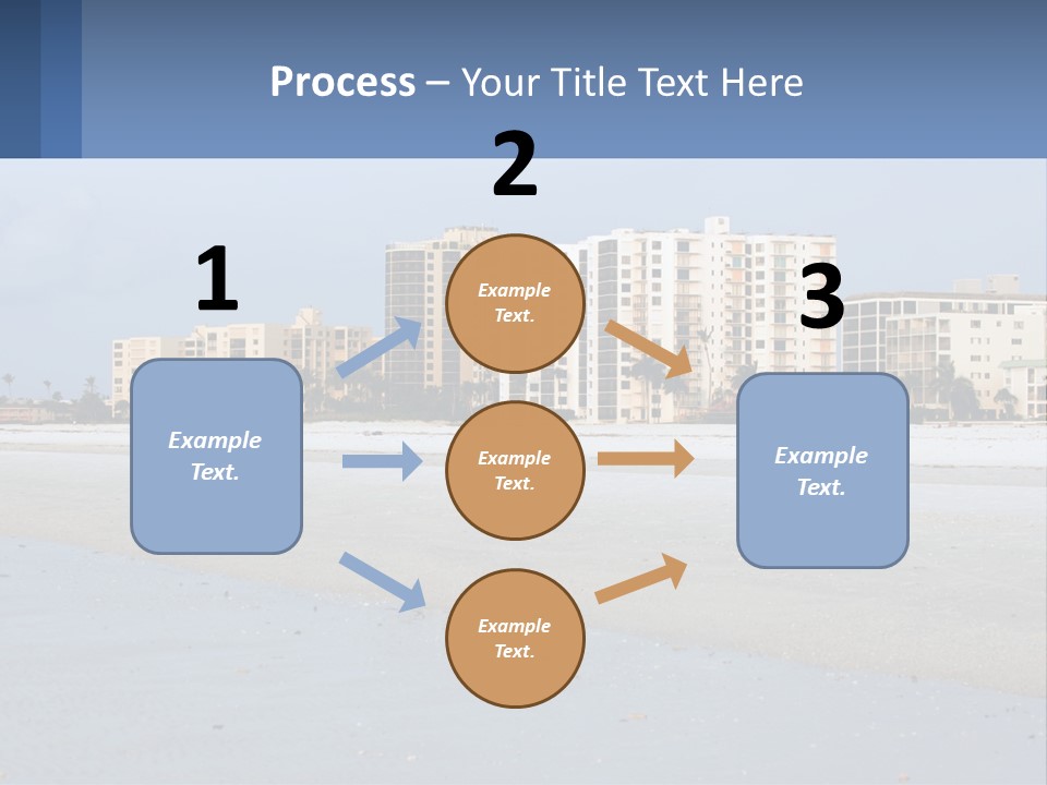 A Beach With A Building In The Background PowerPoint Template