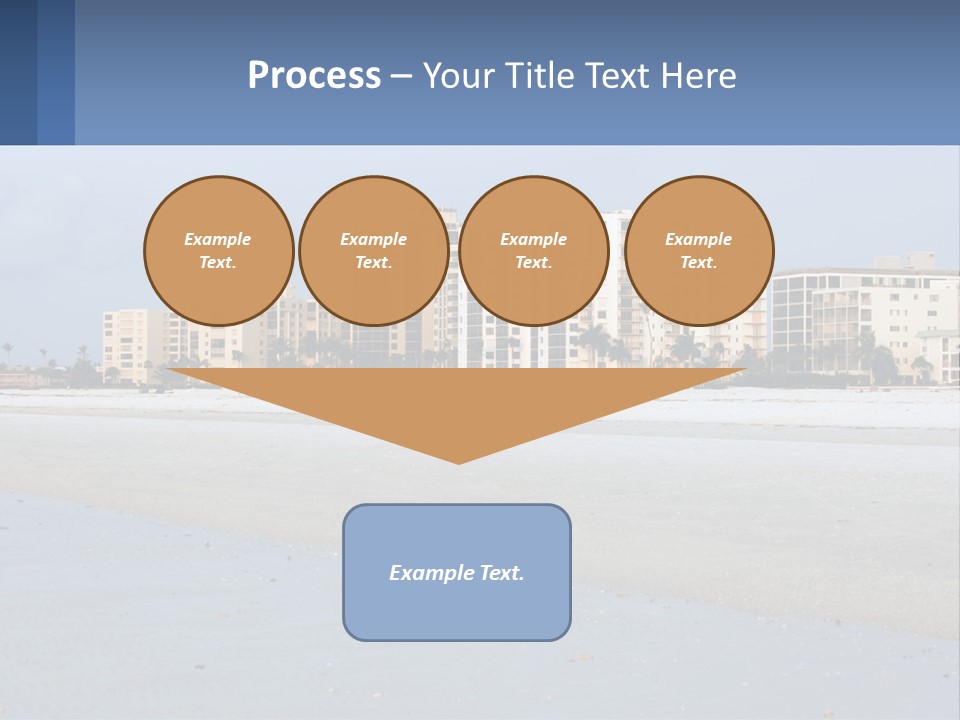 A Beach With A Building In The Background PowerPoint Template
