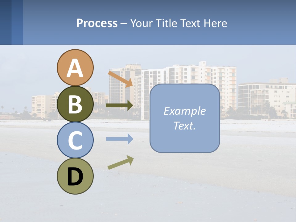 A Beach With A Building In The Background PowerPoint Template