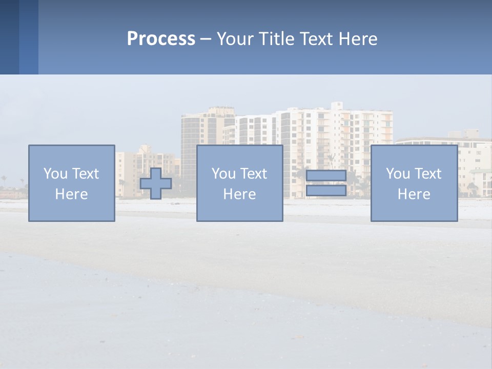 A Beach With A Building In The Background PowerPoint Template