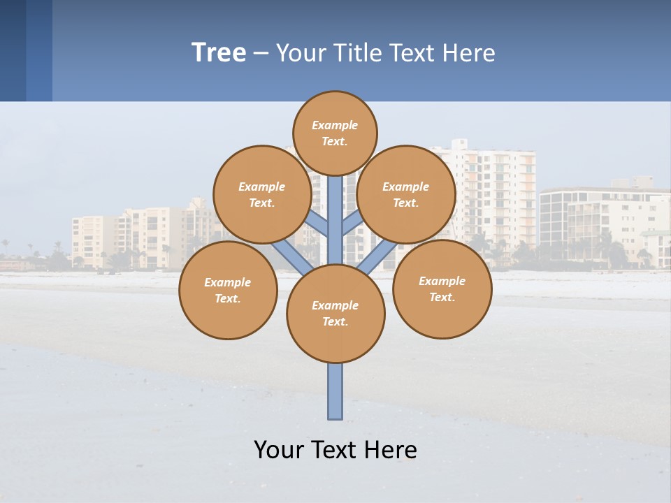 A Beach With A Building In The Background PowerPoint Template