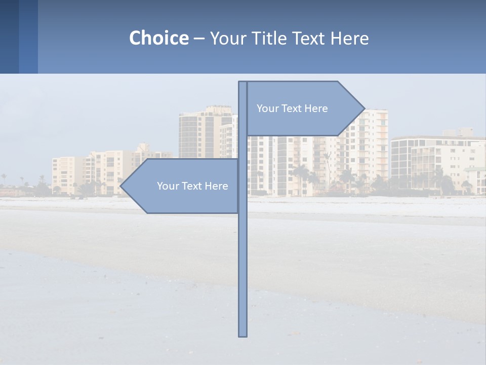 A Beach With A Building In The Background PowerPoint Template