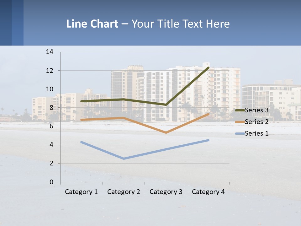 A Beach With A Building In The Background PowerPoint Template
