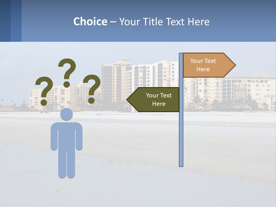 A Beach With A Building In The Background PowerPoint Template