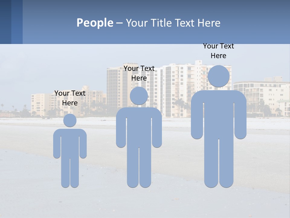 A Beach With A Building In The Background PowerPoint Template