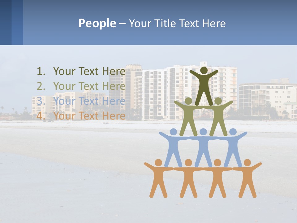 A Beach With A Building In The Background PowerPoint Template