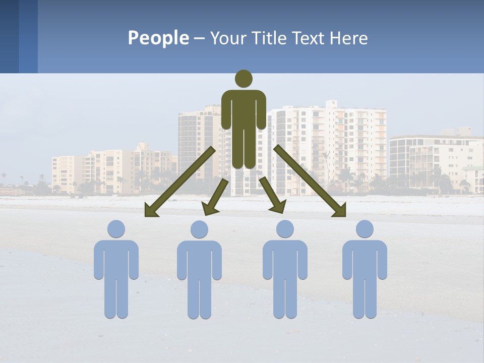 A Beach With A Building In The Background PowerPoint Template