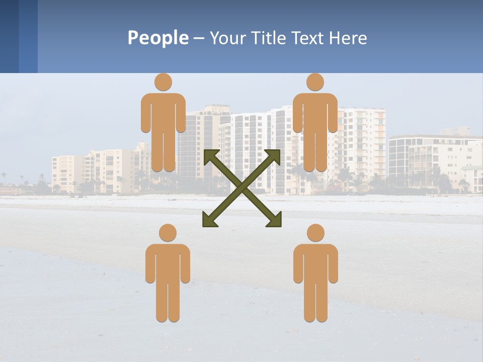 A Beach With A Building In The Background PowerPoint Template