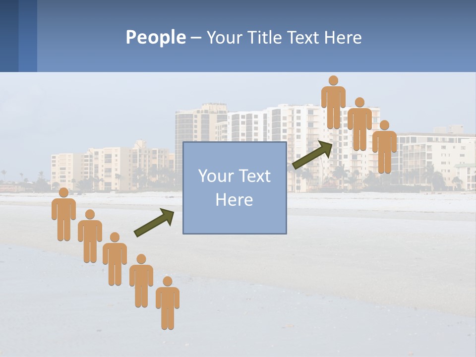 A Beach With A Building In The Background PowerPoint Template