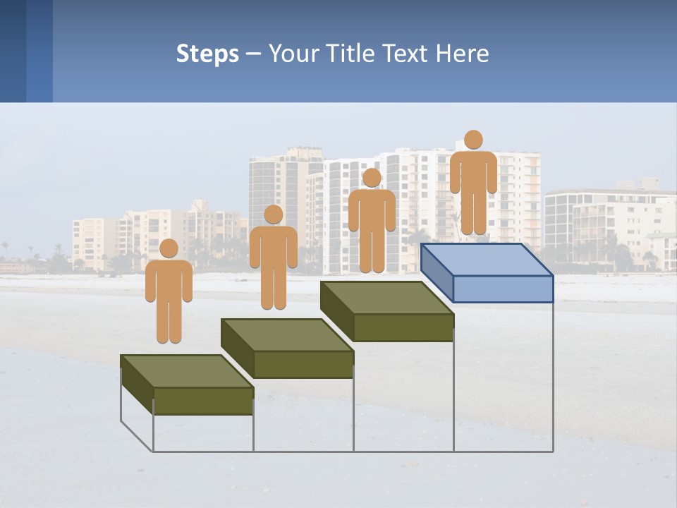 A Beach With A Building In The Background PowerPoint Template