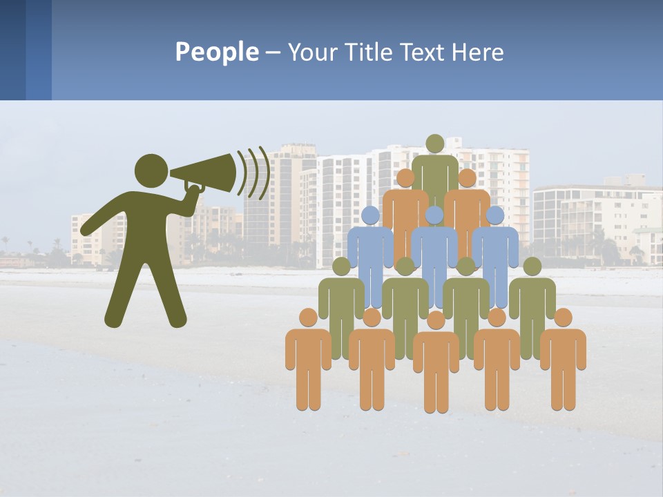 A Beach With A Building In The Background PowerPoint Template