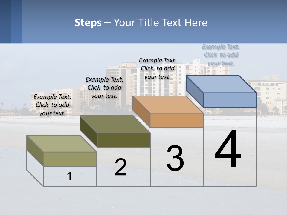 A Beach With A Building In The Background PowerPoint Template