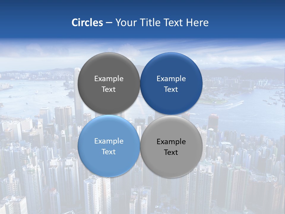 An Aerial View Of A City With A Blue Sky PowerPoint Template