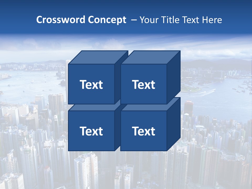 An Aerial View Of A City With A Blue Sky PowerPoint Template