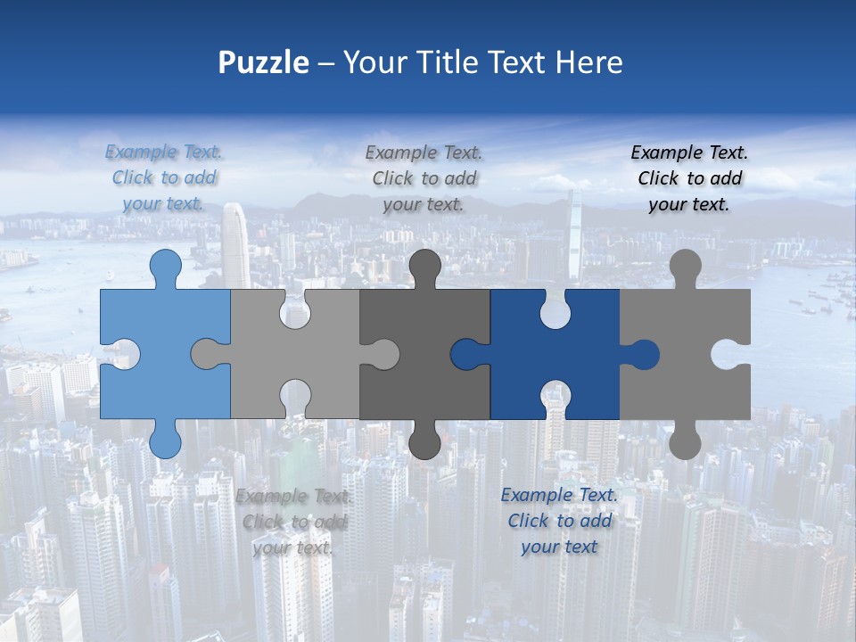 An Aerial View Of A City With A Blue Sky PowerPoint Template