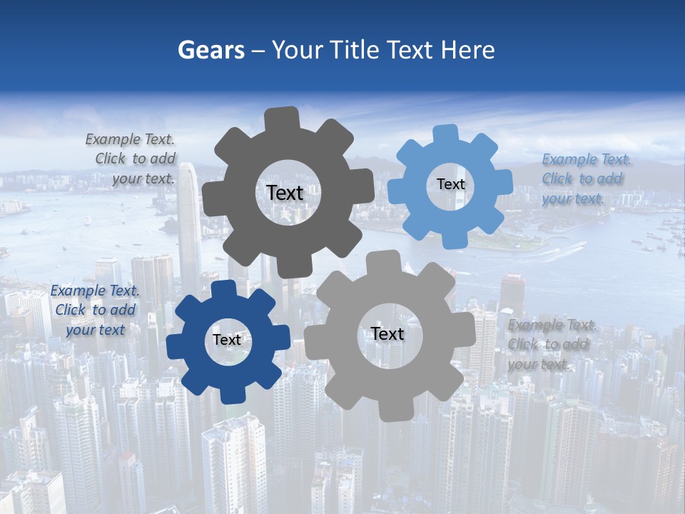 An Aerial View Of A City With A Blue Sky PowerPoint Template