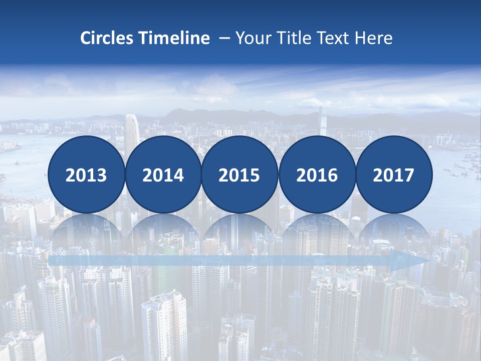 An Aerial View Of A City With A Blue Sky PowerPoint Template