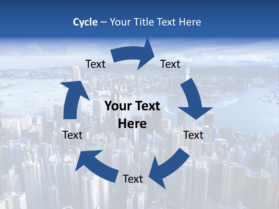 An Aerial View Of A City With A Blue Sky PowerPoint Template